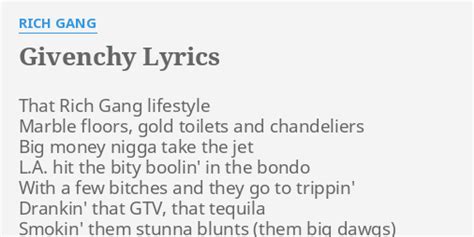 lyrics of rich gang givenchy